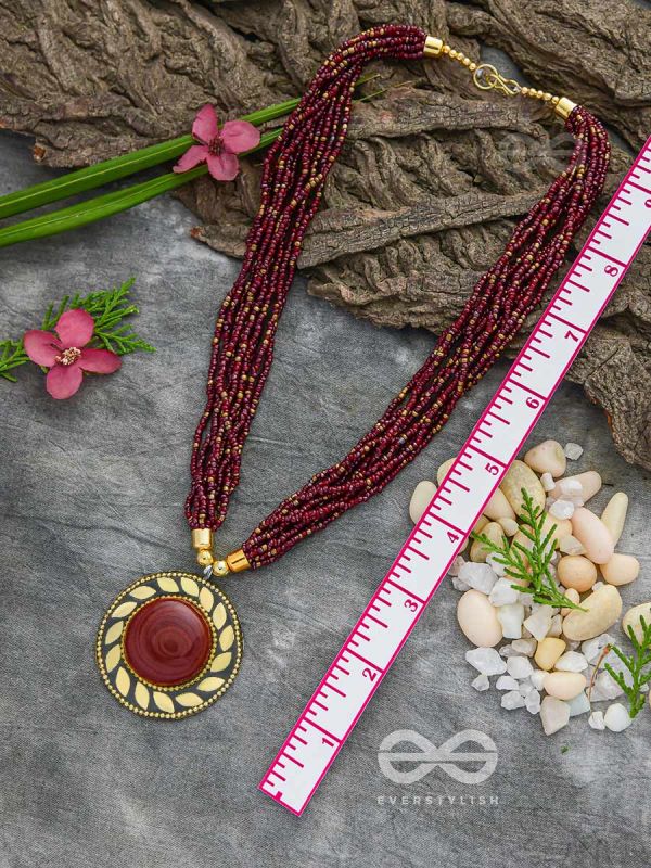 The Timeless Elegance- Beautiful Beaded Neckpiece (Mulberry)