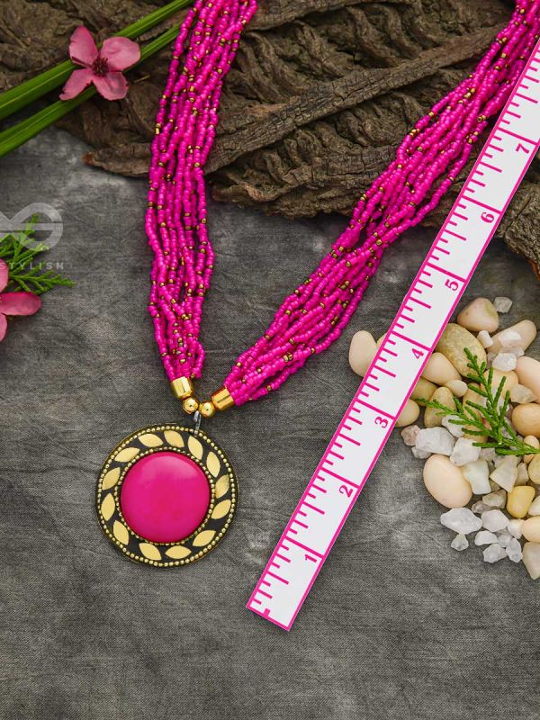 The Timeless Elegance- Beautiful Beaded Neckpiece (Magenta)