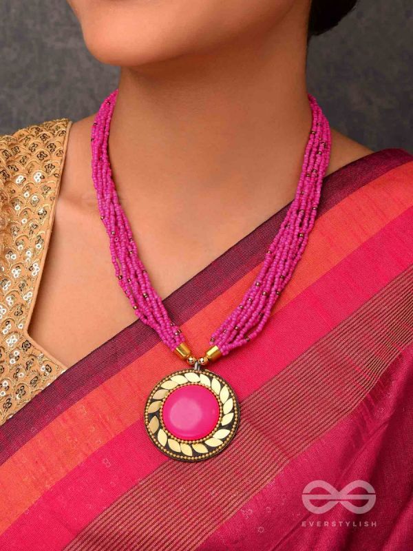 The Timeless Elegance- Beautiful Beaded Neckpiece (Magenta)