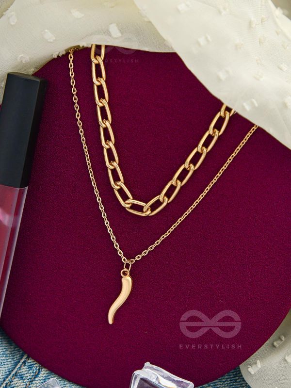 The Golden Quirk- Layered Statement Neckpiece With Anti-Tarnish Coating 