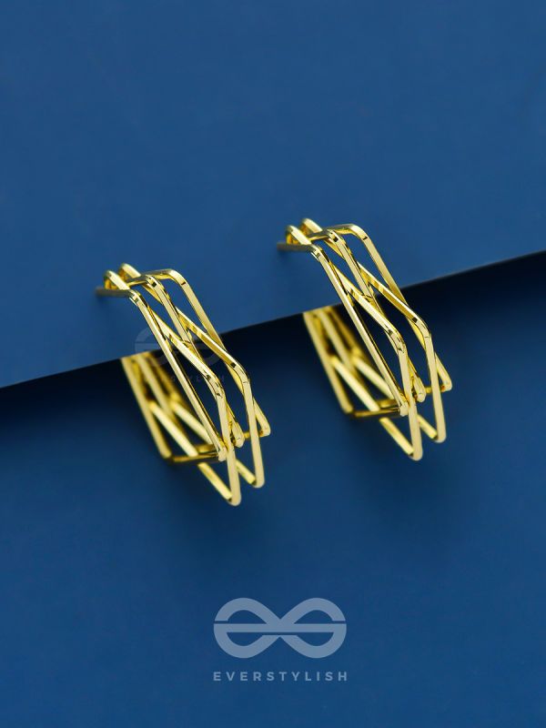 Geometrical Maze- Golden Earrings