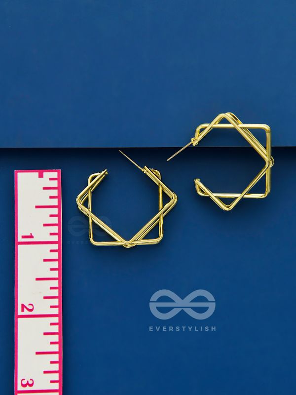 Geometrical Maze- Golden Earrings