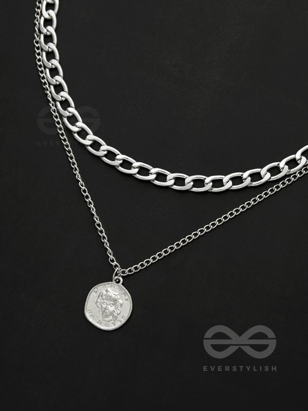The Double Decker- Double Layer Silver Necklace