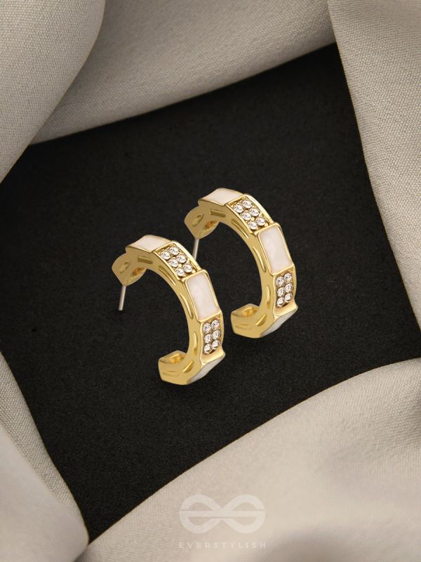 The Crooked Charm- Golden Rhinestones Earrings