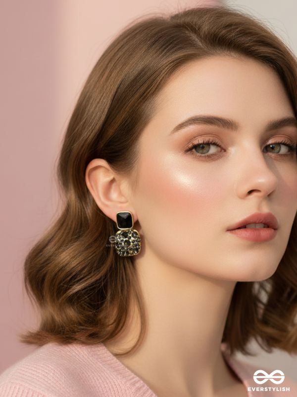 The Ebony Mystique- Stunning Embellished Earrings