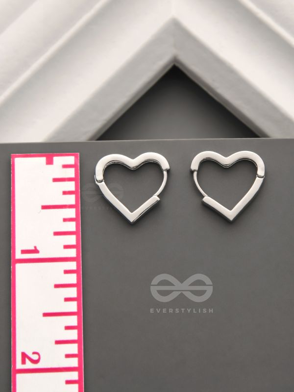 The Lovebirds- Heart-Shaped Silver Earrings