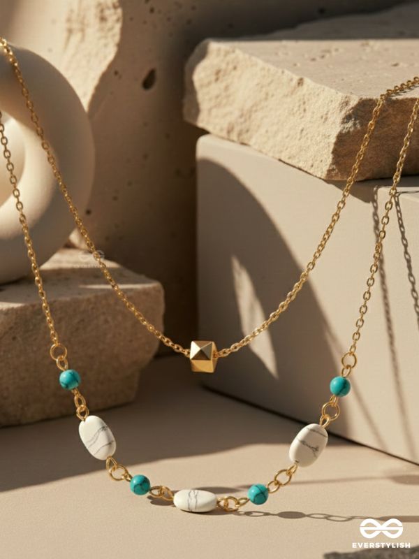 Mist N Sea - Golden Layered Necklace With Anti-Tarnish Coating