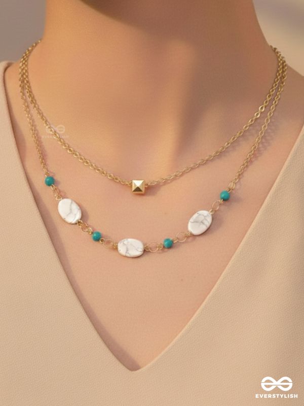Mist N Sea - Golden Layered Necklace With Anti-Tarnish Coating