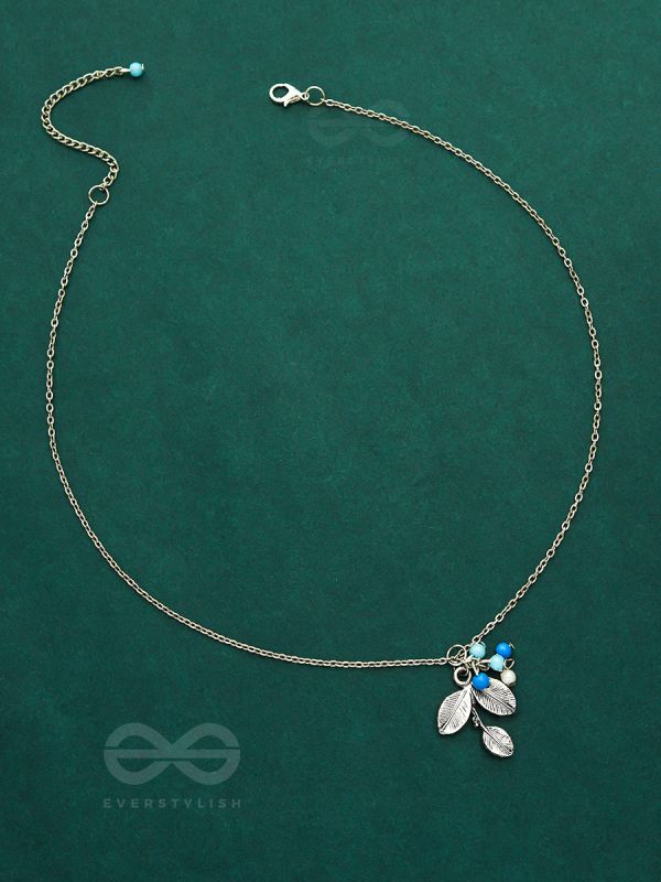 Frozen Forest- Silver and Blue Beads Necklace