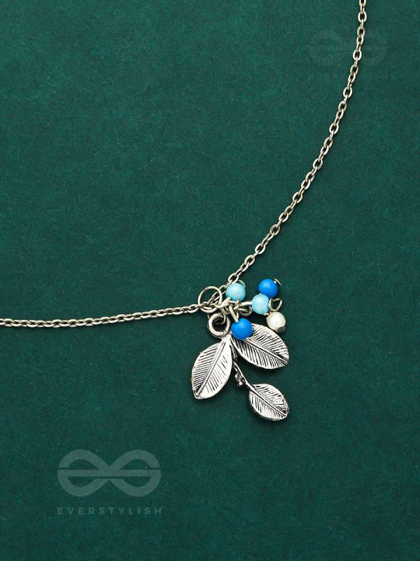 Frozen Forest- Silver and Blue Beads Necklace