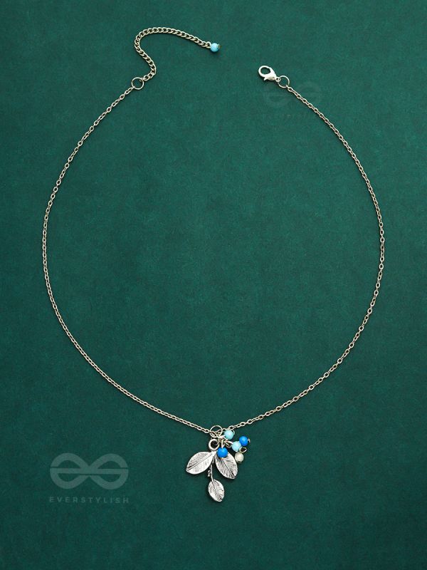 Frozen Forest- Silver and Blue Beads Necklace