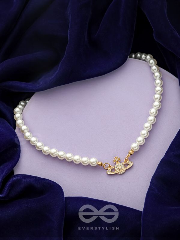 The Crown of Glory- Golden Pearl Necklace