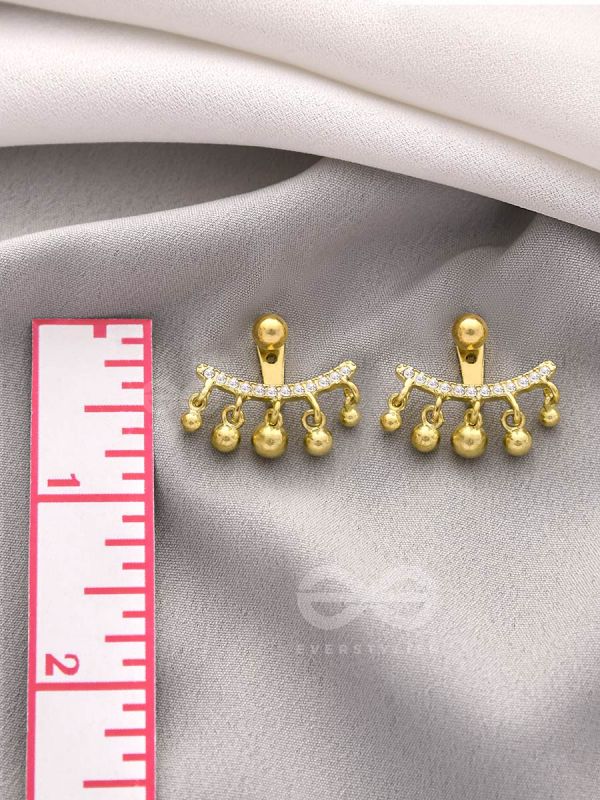 The Capsized Crown- Golden Rhinestone Ear Jackets