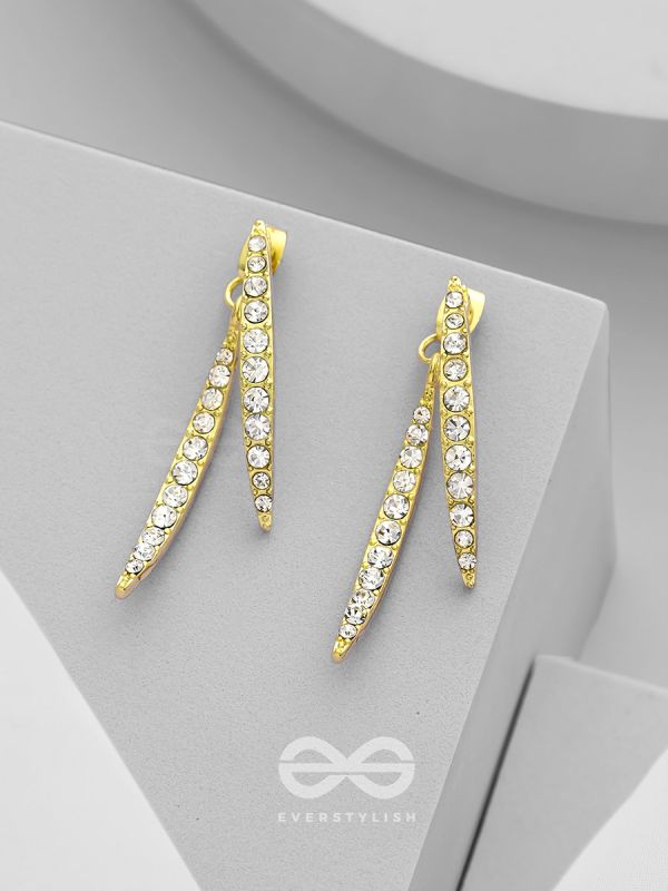 The Fall of Grace- Golden Rhinestones Earrings