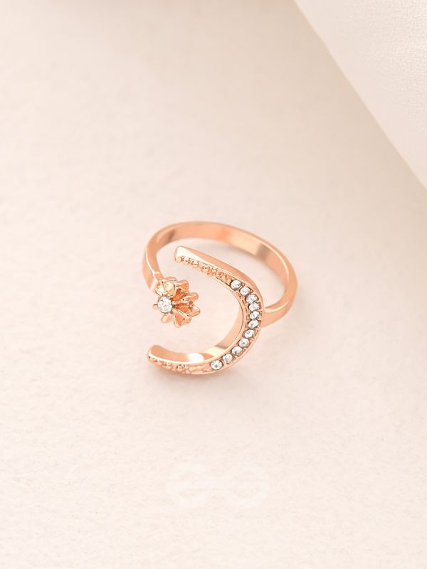 The Night Sky- Rose Golden Rhinestones Ring