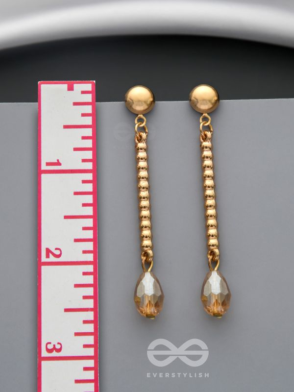 Tears of Joy- Golden Crystal Beads Earrings