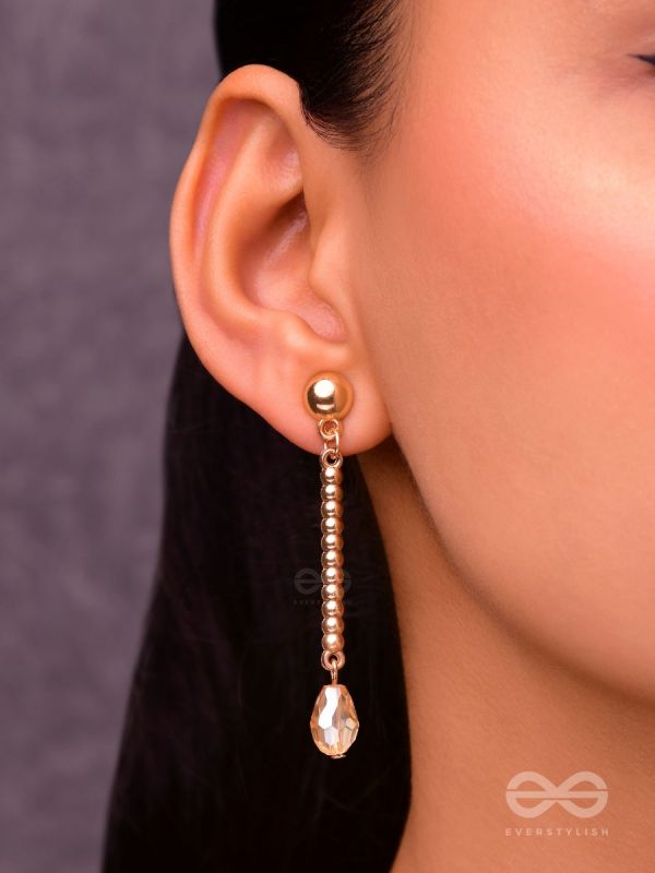 Tears of Joy- Golden Crystal Beads Earrings
