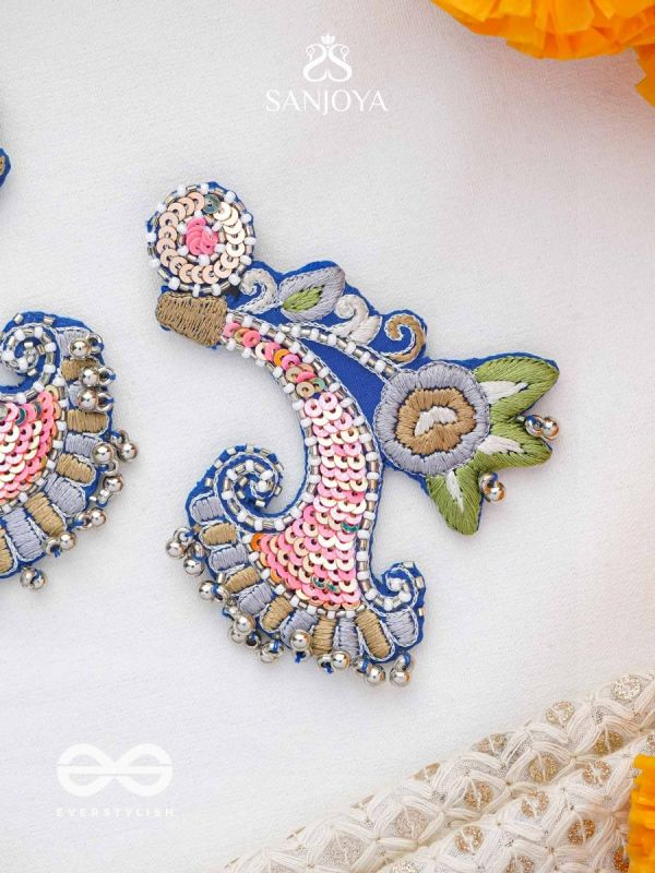 Alankar - The Decorated - Sequins, Beads And Resham Hand Embroidered Earrings (Multicolor)
