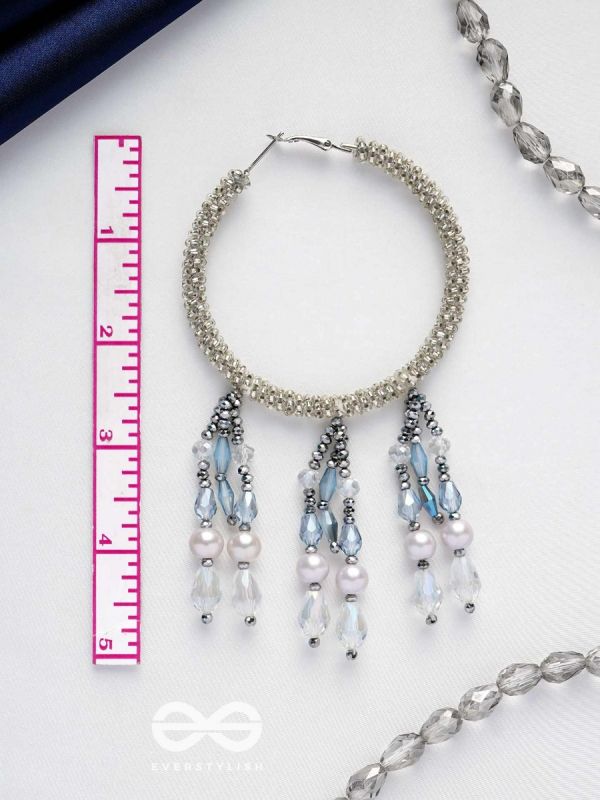 Ashmana- The Raining Cloud- Pearls and Beads Embroidered Earrings