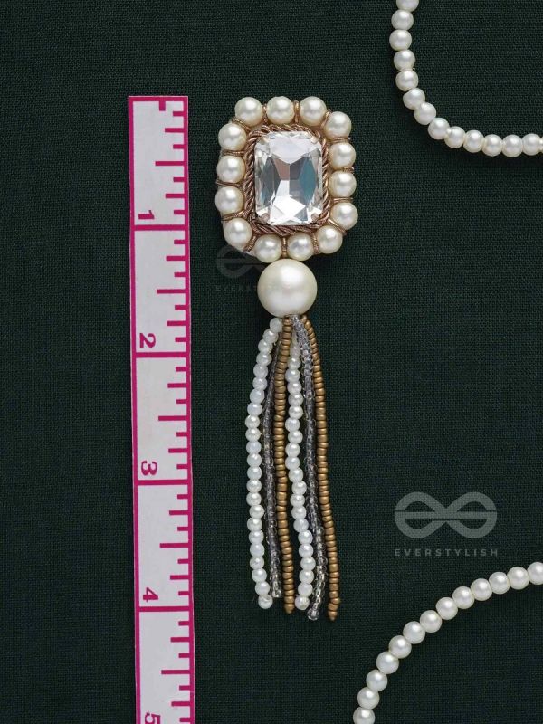 Anavarna- The Fair n Beautiful- Stone, Pearls and Beads Embroidered Earrings (Copper Brown)