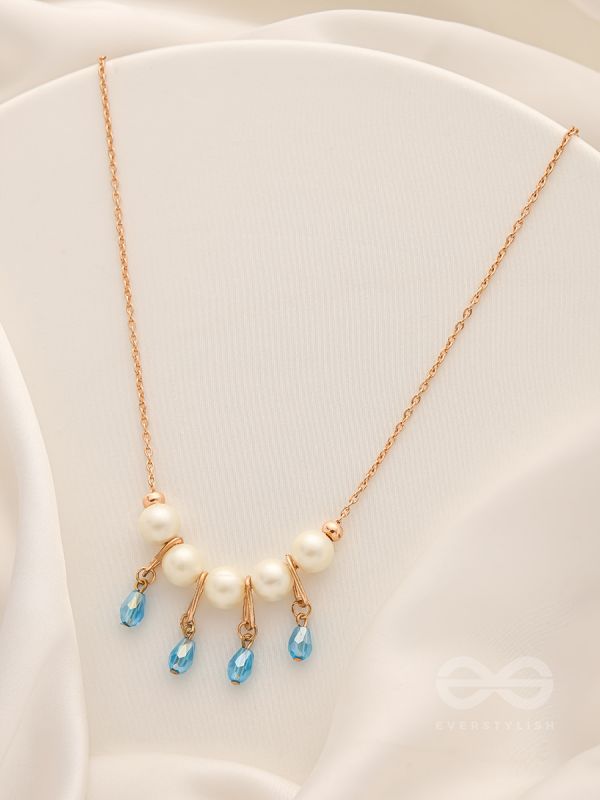 Celestial Showers- Golden Pearls and Beads Necklace