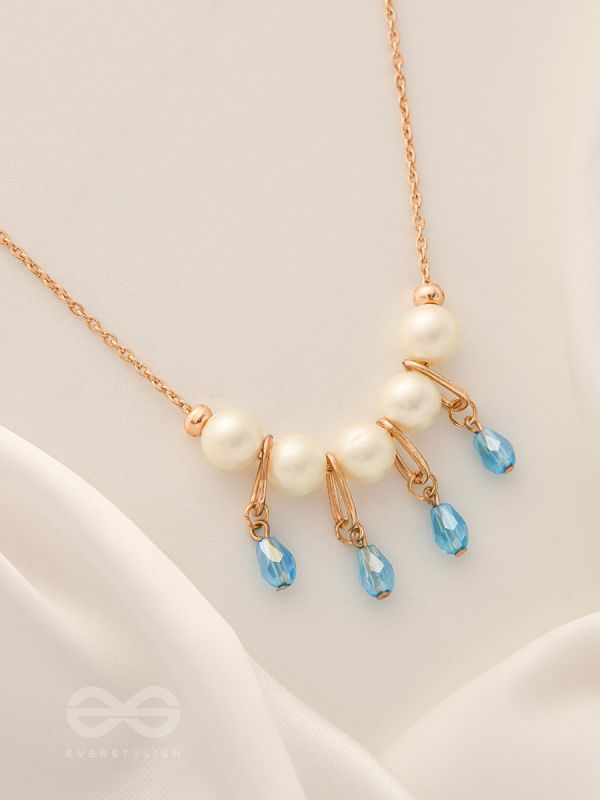 Celestial Showers- Golden Pearls and Beads Necklace
