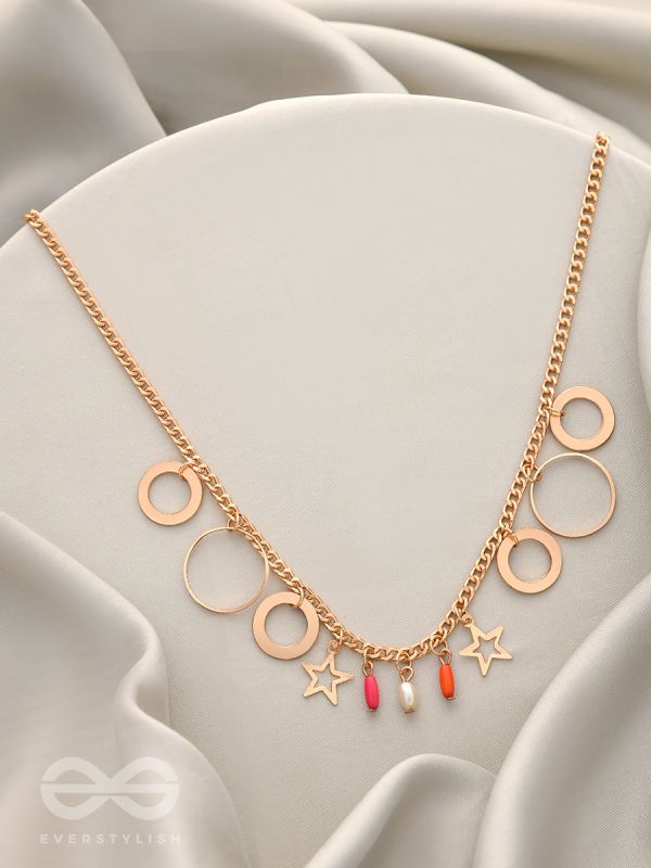 The Eternal Cosmos- Classy Golden Necklace With Anti-Tarnish Coating 