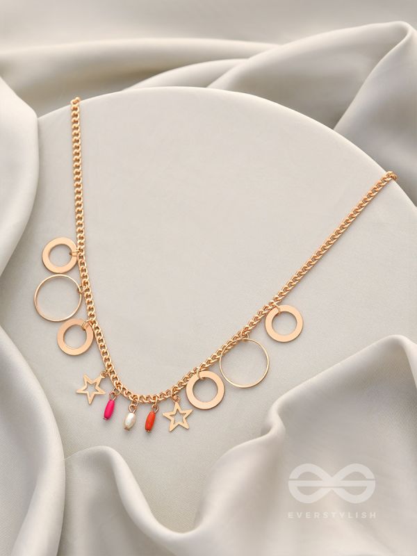 The Eternal Cosmos- Classy Golden Necklace With Anti-Tarnish Coating 