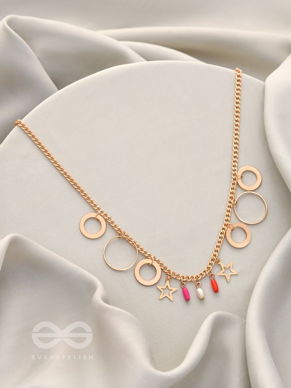 The Eternal Cosmos- Classy Golden Necklace With Anti-Tarnish Coating 