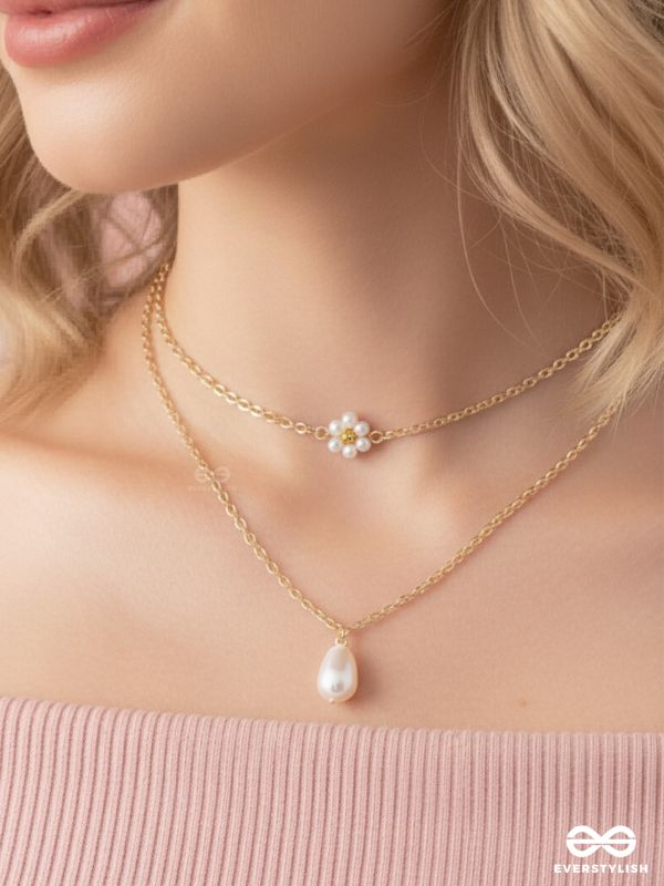Lily Of The Valley- Golden Pearl Necklace With Anti-Tarnish Coating