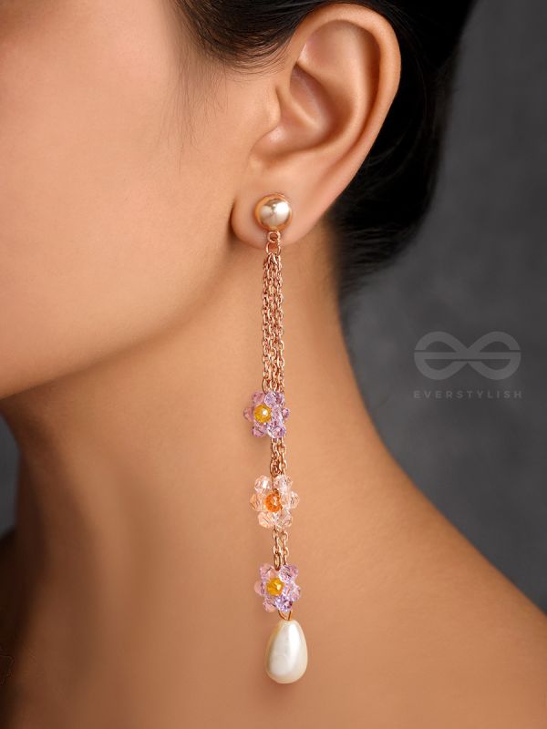 The Flowering Vines- Golden Pearl Earrings