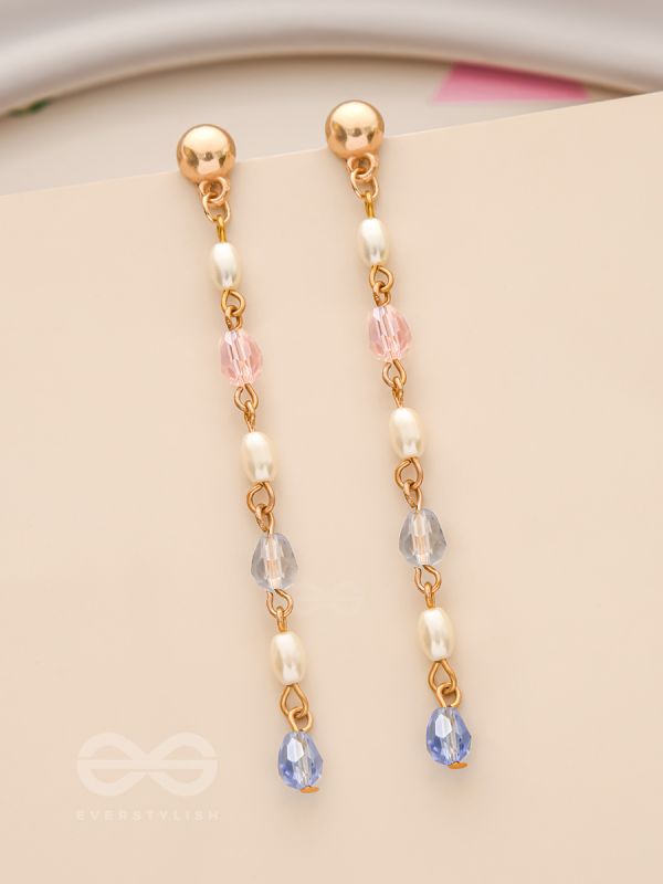 Right as Rain- Golden Glass Beads Earrings