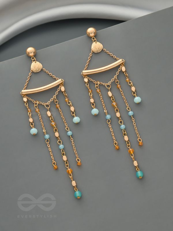 The Majestic Chandelier- Golden Statement Earrings