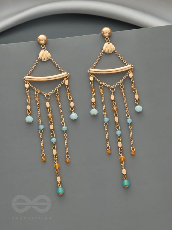 The Majestic Chandelier- Golden Statement Earrings