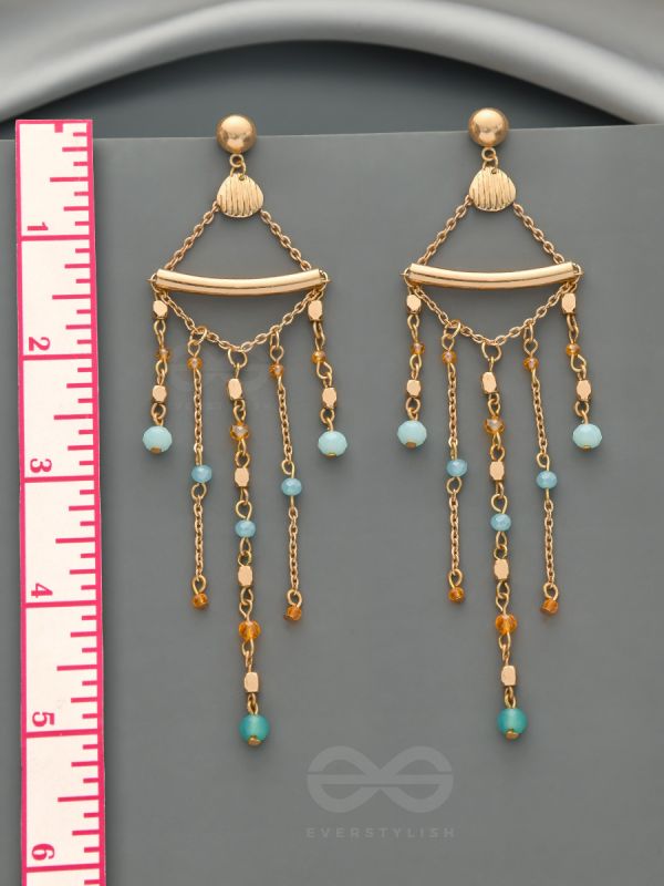 The Majestic Chandelier- Golden Statement Earrings