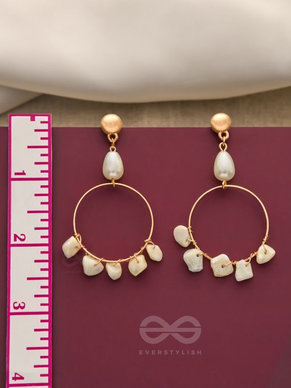 The Snow Globe- Golden Stone Earrings