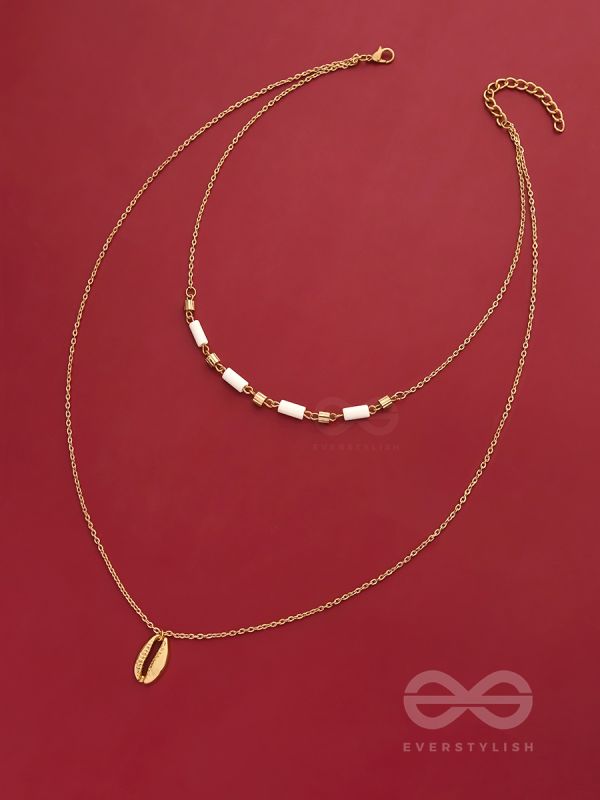 Sun N Sand - Golden Beads Layered Necklace With Anti-Tarnish Coating 
