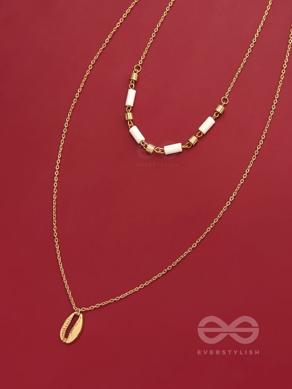 Sun N Sand - Golden Beads Layered Necklace With Anti-Tarnish Coating 