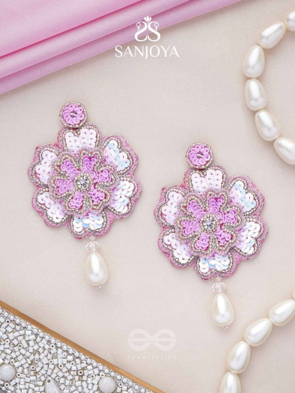 Animisa- The Bloom- Stones and Sequins Embroidered Earrings 