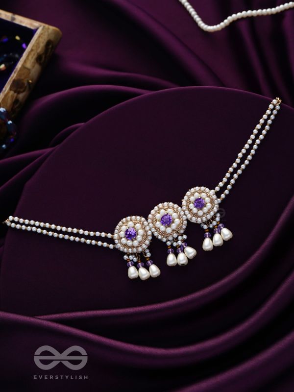 Prasidika- The Beautiful Garden- Stones and Pearls Embroidered Necklace