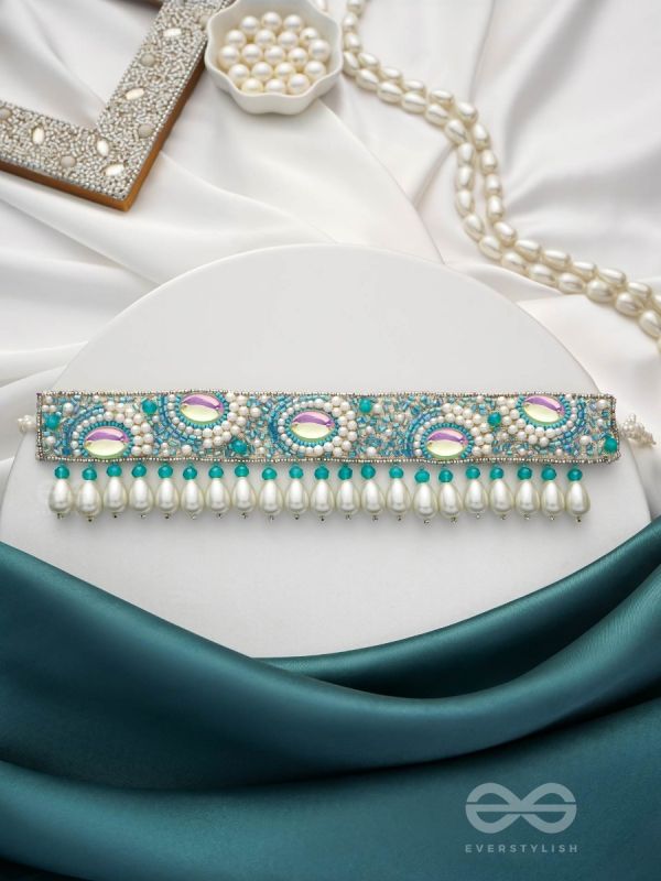 Jalakrit- The Rainy Clouds- Pearls and Stones Embroidered Choker Necklace 