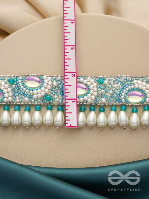 Jalakrit- The Rainy Clouds- Pearls and Stones Embroidered Choker Necklace 