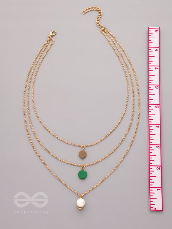 Shades Of Passion- Golden Pearl Layered Necklace With Anti-Tarnish Coating 