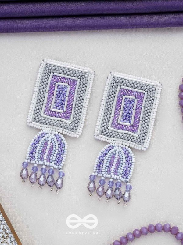 Haarya- The Beautiful Bell- Beads and Glass Drops Embroidered Earrings