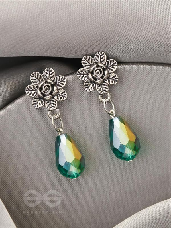 The Frosted Flower- Tiny Trinket Earrings (Shamrock Green)