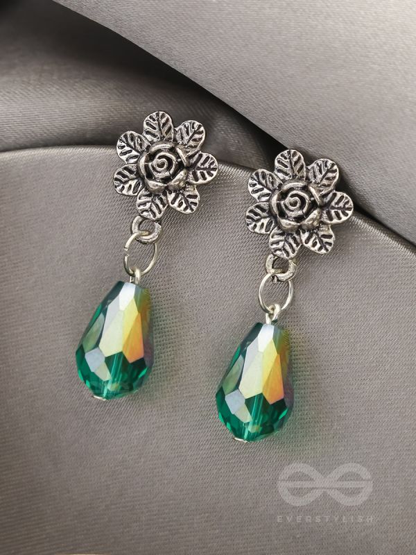 The Frosted Flower- Tiny Trinket Earrings (Shamrock Green)
