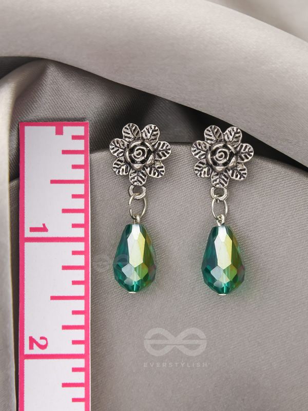 The Frosted Flower- Tiny Trinket Earrings (Shamrock Green)