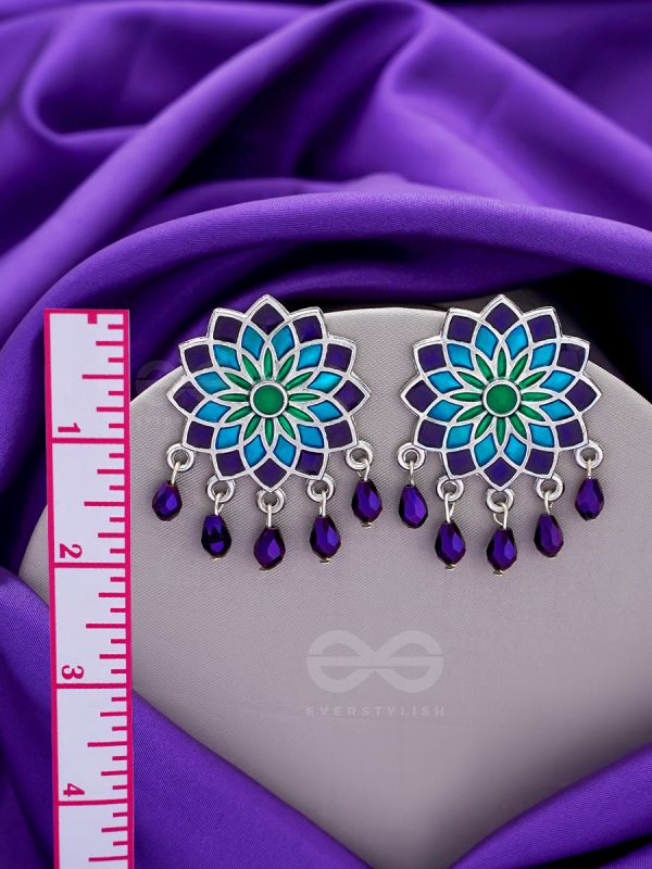 The Midnight Sun- Silver Enamelled Earrings