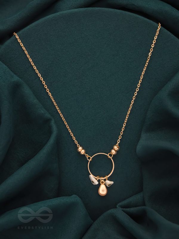 The Sphere Of Heaven- Golden Glass Beads Necklace With Anti-Tarnish Coating 