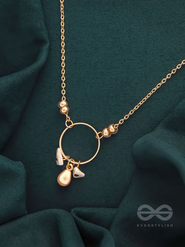 The Sphere Of Heaven- Golden Glass Beads Necklace With Anti-Tarnish Coating 